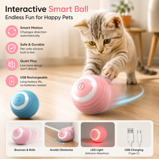 Interactive Rolling Ball – Smart Motion Toy for Indoor Pets
